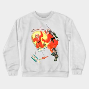 Retro Astronaut Science Fiction The Ship From Infinity 1957 Spacecraft Vintage Comics Imaginative Tales Crewneck Sweatshirt